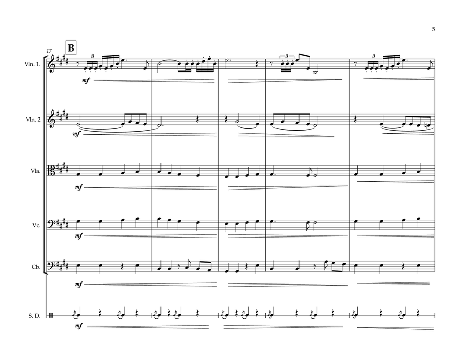 European Union & Council of Europe Anthem (Ode to Joy) for String Orchestra & (opt. Snare drum) String Orchestra scores gallery preview page 5