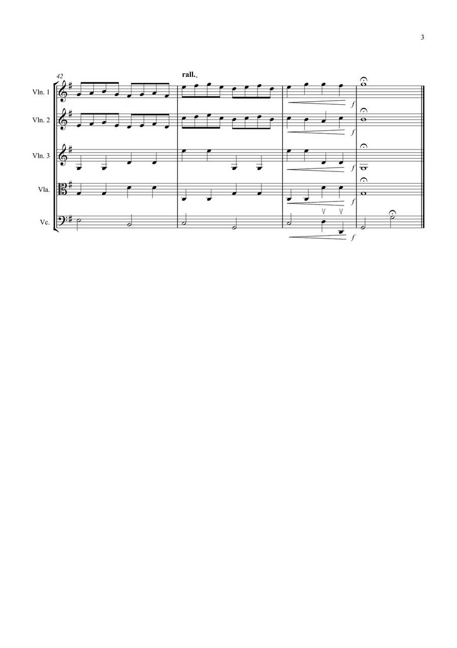Pachelbel's Canon for Beginning String Quartet String Quartet scores gallery preview page 3