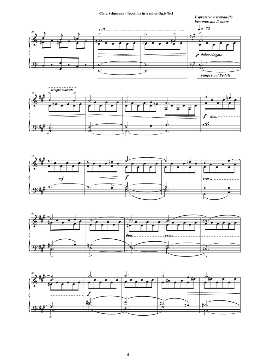 Clara Schumann - Toccatina in A minor Op.6 No.1 for Piano Piano Solo scores gallery preview page 4