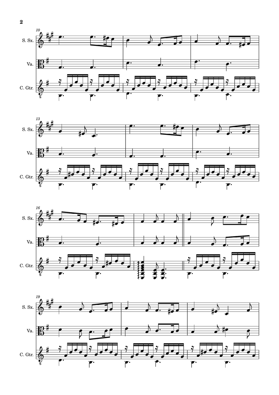 Greensleeves - S. Sax., Viola and Guitar. Score and Parts. Small Ensemble scores gallery preview page 2