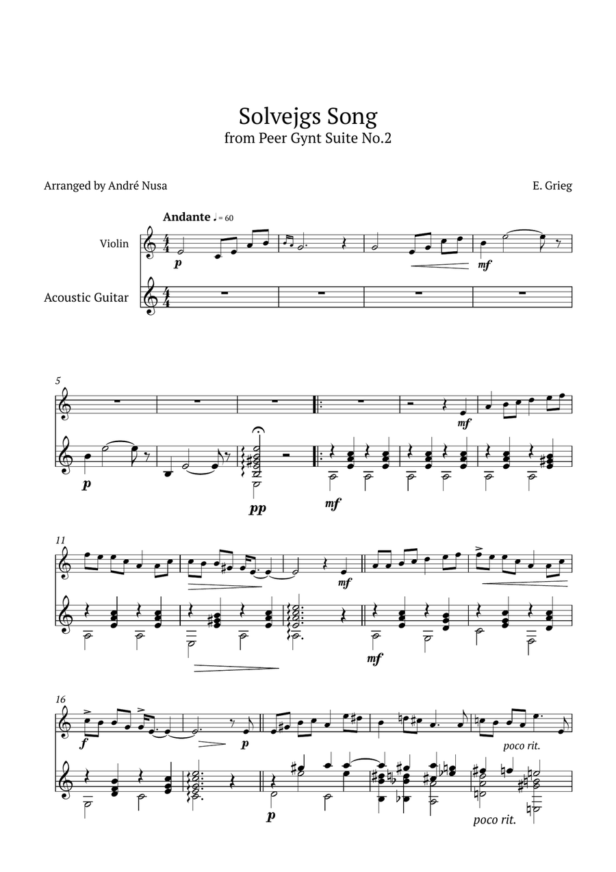 Solvejg’s Song Small Ensemble scores gallery preview page 1