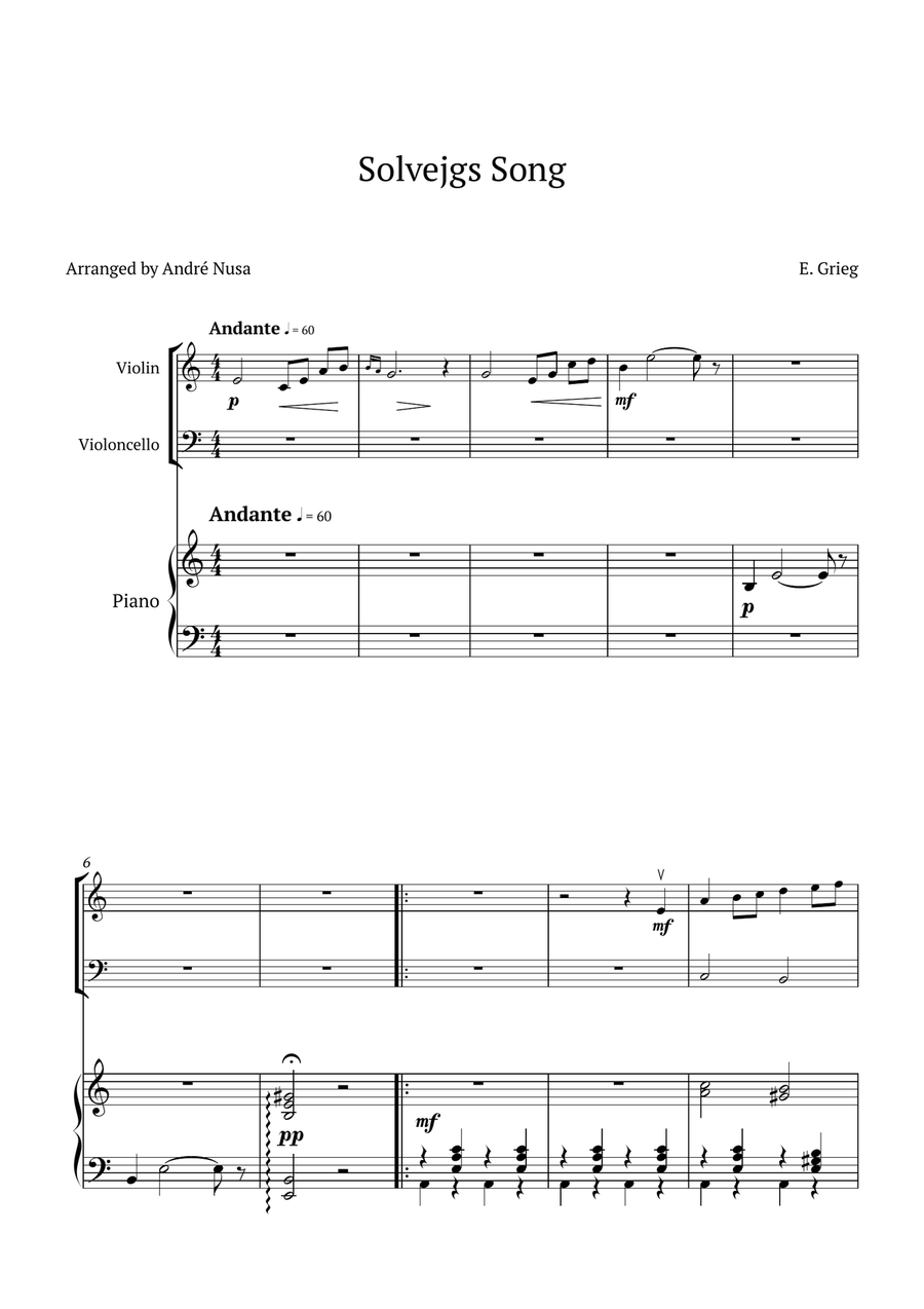 Solvejg’s Song Piano Trio scores gallery preview page 1