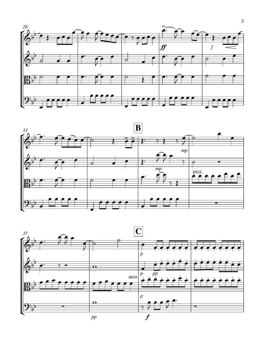 Rewrite The Stars String Quartet scores gallery preview page 3