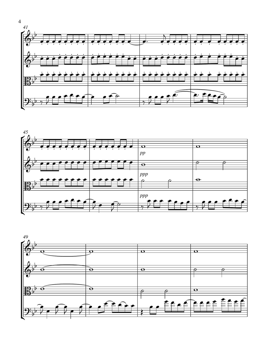 Rewrite The Stars String Quartet scores gallery preview page 4