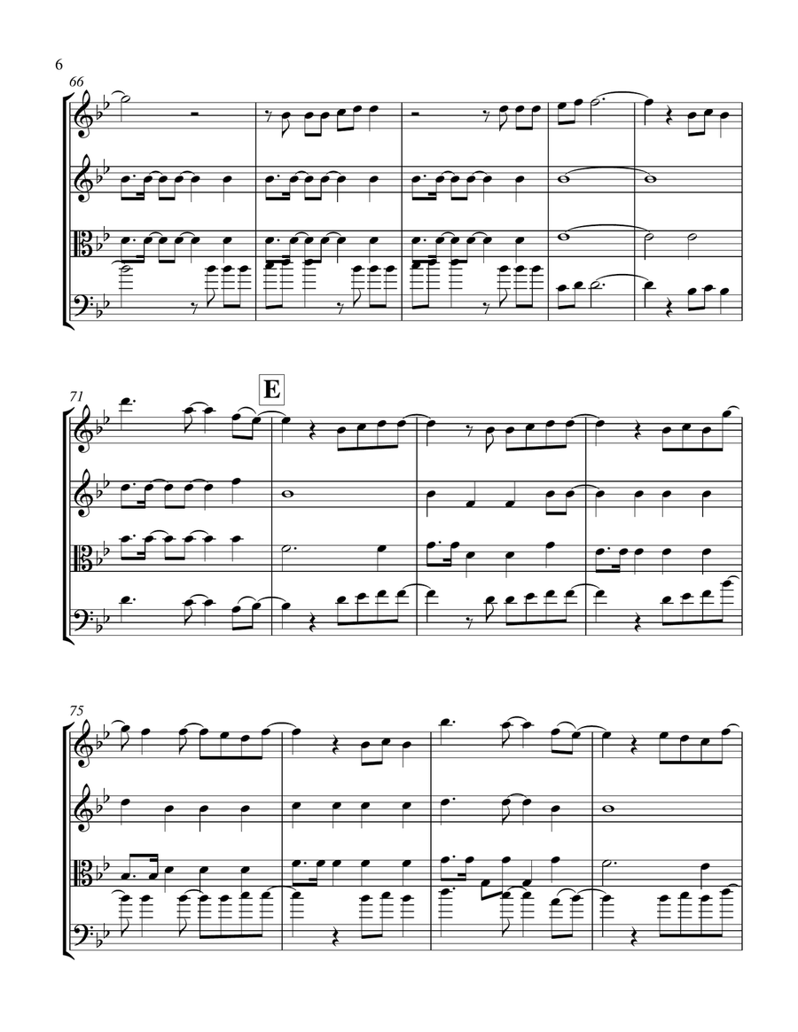 Rewrite The Stars String Quartet scores gallery preview page 6