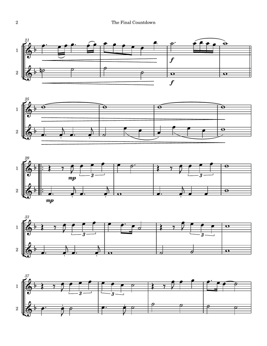 Final Countdown Final Countdown Tenor Saxophone scores gallery preview page 2