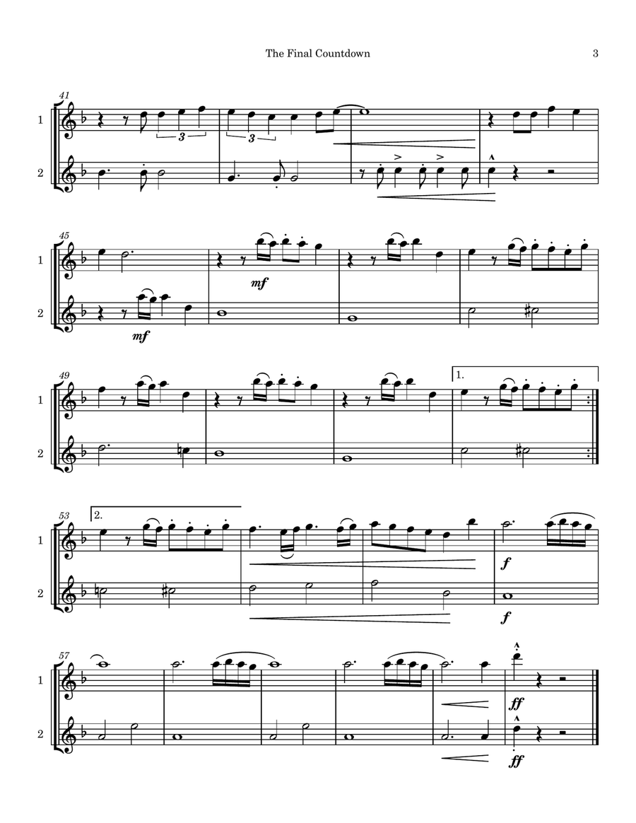 Final Countdown Final Countdown Tenor Saxophone scores gallery preview page 3