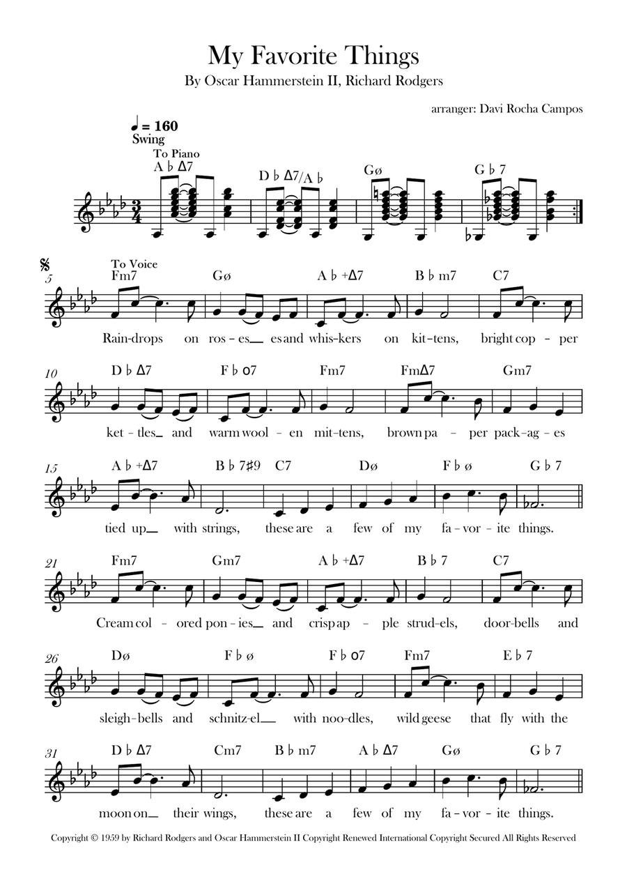 My Favorite Things My Favorite Things Piano scores gallery preview page 1