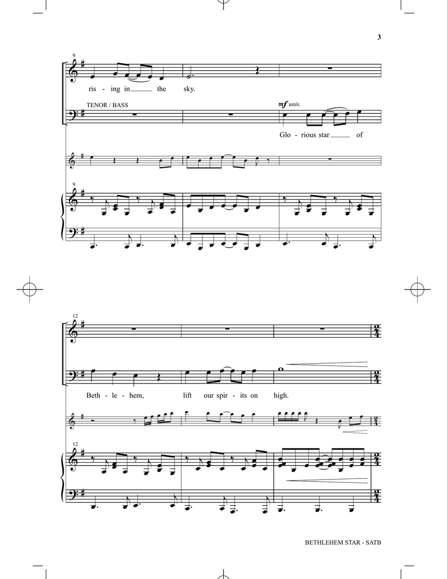 Bethlehem Star (arr. Michael Barrett) 4-Part scores gallery preview page 2