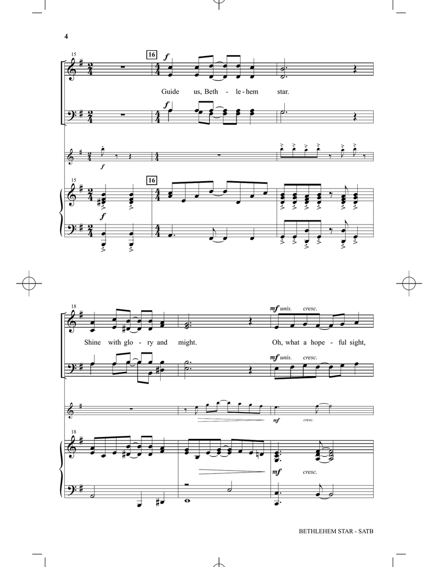 Bethlehem Star (arr. Michael Barrett) 4-Part scores gallery preview page 3