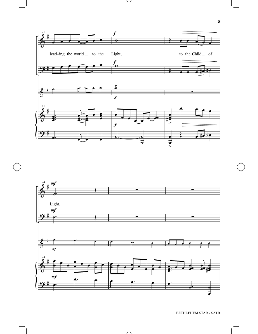 Bethlehem Star (arr. Michael Barrett) 4-Part scores gallery preview page 4