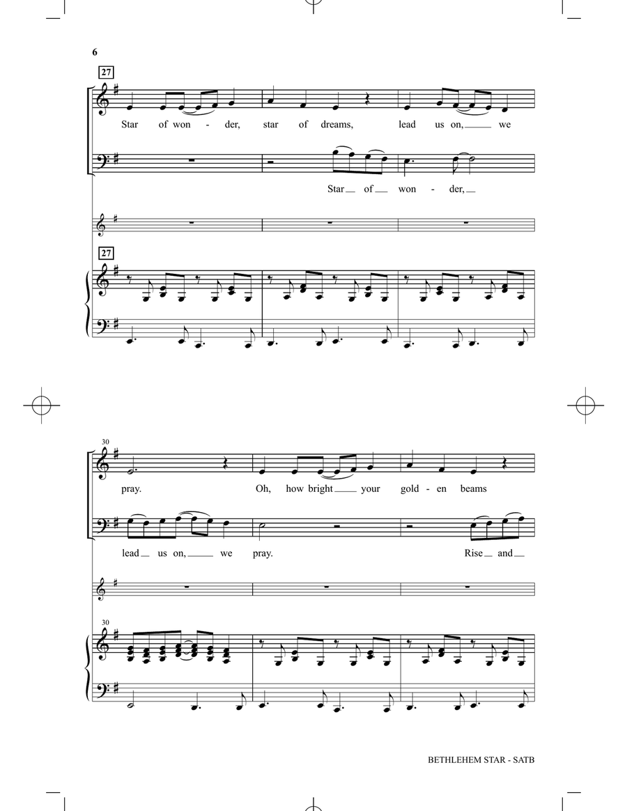 Bethlehem Star (arr. Michael Barrett) 4-Part scores gallery preview page 5
