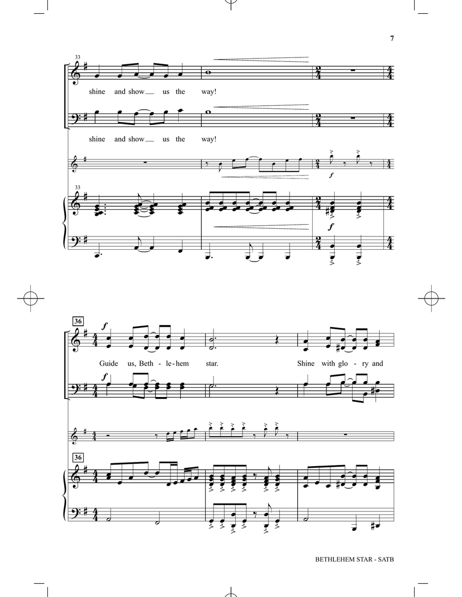 Bethlehem Star (arr. Michael Barrett) 4-Part scores gallery preview page 6