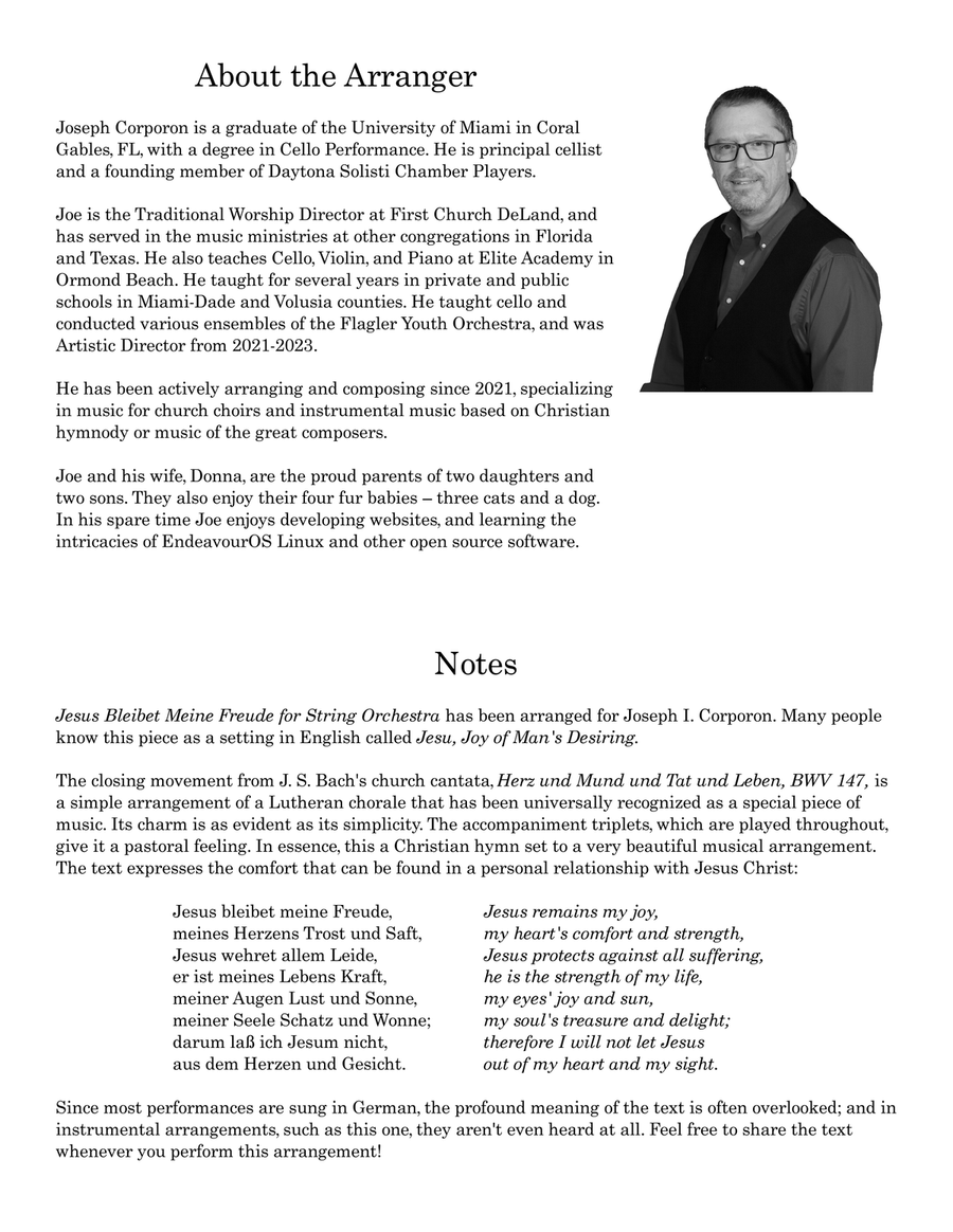 Jesus Bleibet Meine Freude for String Orchestra (Jesu, Joy of Man's Desiring) String Orchestra scores gallery preview page 2