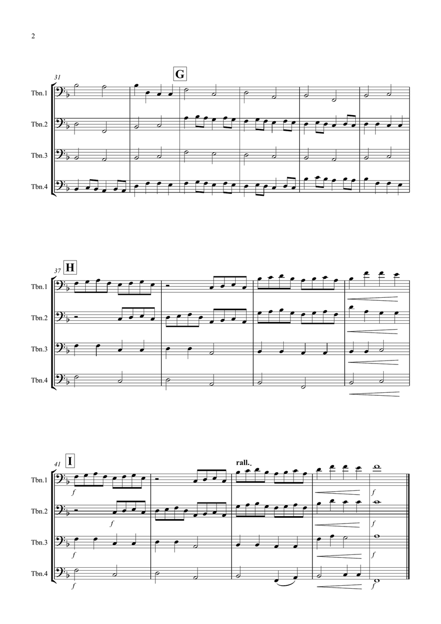 Pachelbel's Canon for Trombone Quartet Trombone Quartet scores gallery preview page 2