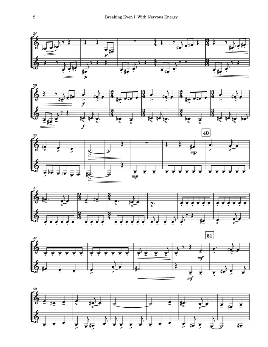 Breaking Even: a chalumeau suite for two equal clarinets Clarinet Duet scores gallery preview page 5