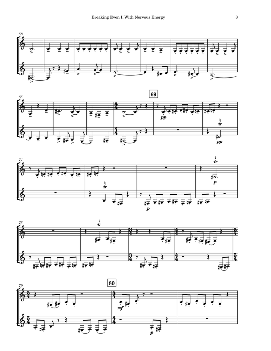 Breaking Even: a chalumeau suite for two equal clarinets Clarinet Duet scores gallery preview page 6