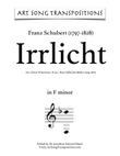 SCHUBERT: Irrlicht, D. 911 no. 9 (transposed to F minor)