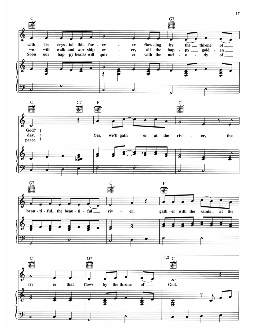 Shall We Gather At The River/Will The Circle Be Unbroken Piano, Vocal, Guitar scores gallery preview page 2