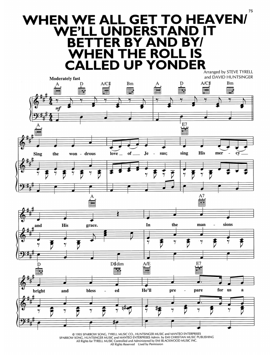 When We All Get To Heaven/We'll Understand It Better By And By/When The Roll Is Called Up Yonder Piano, Vocal, Guitar scores gallery preview page 1