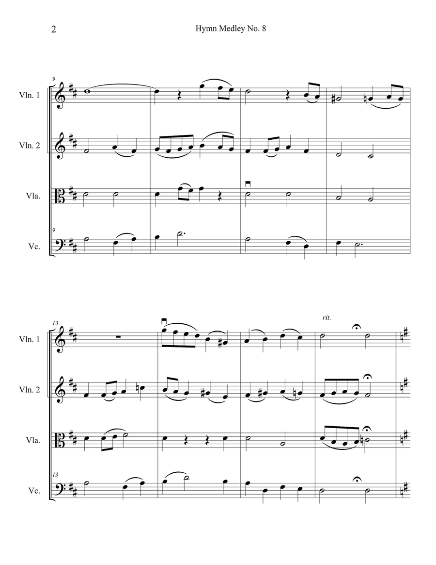 Hymn Medley No. 8 (String Quartet) String Quartet scores gallery preview page 2