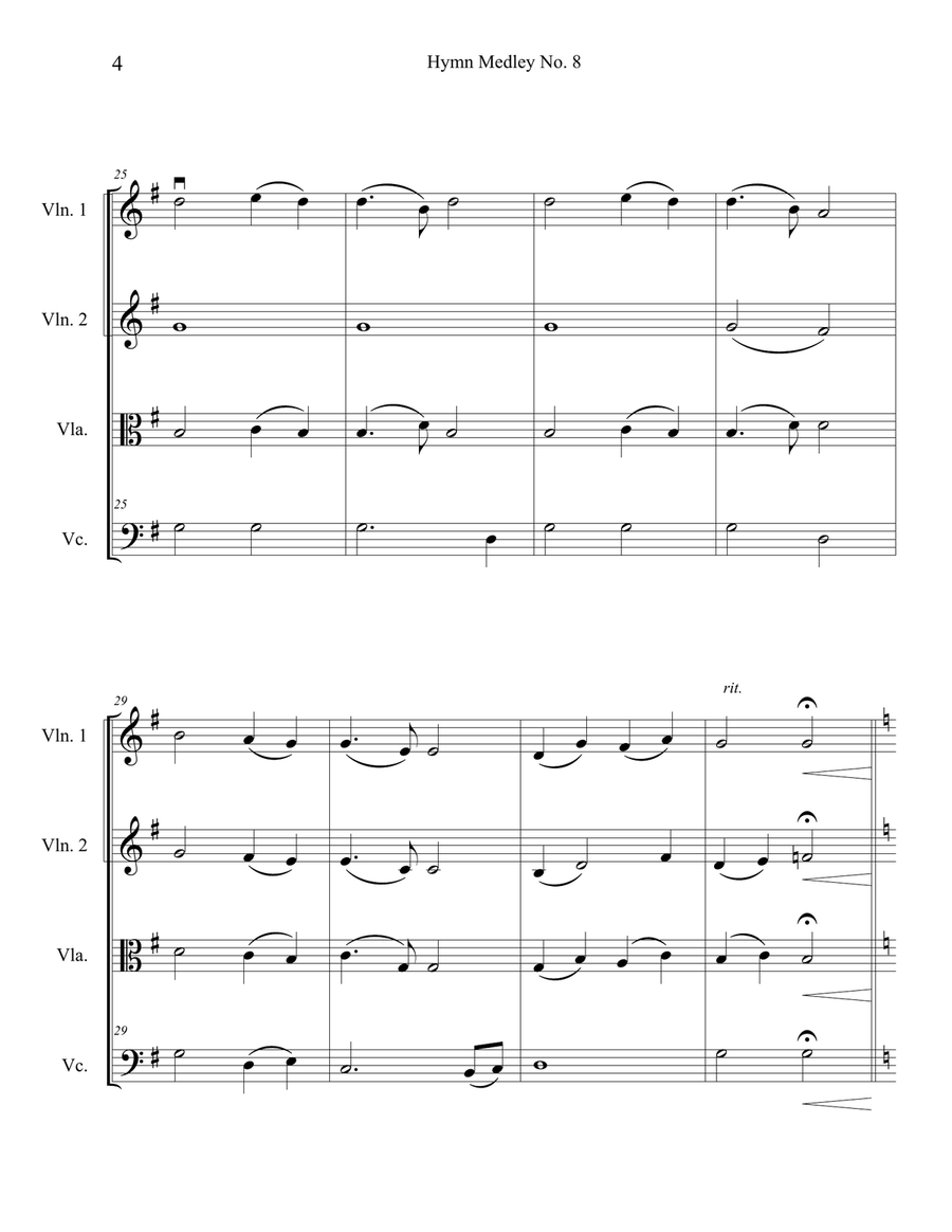 Hymn Medley No. 8 (String Quartet) String Quartet scores gallery preview page 4