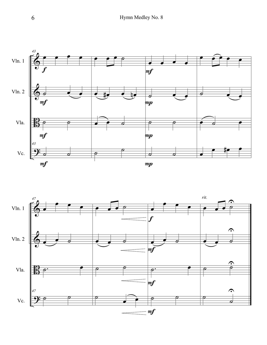 Hymn Medley No. 8 (String Quartet) String Quartet scores gallery preview page 6