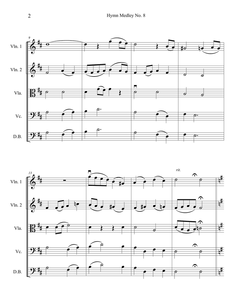 Hymn Medley No. 8 (String Orchestra or Quintet) String Orchestra scores gallery preview page 2