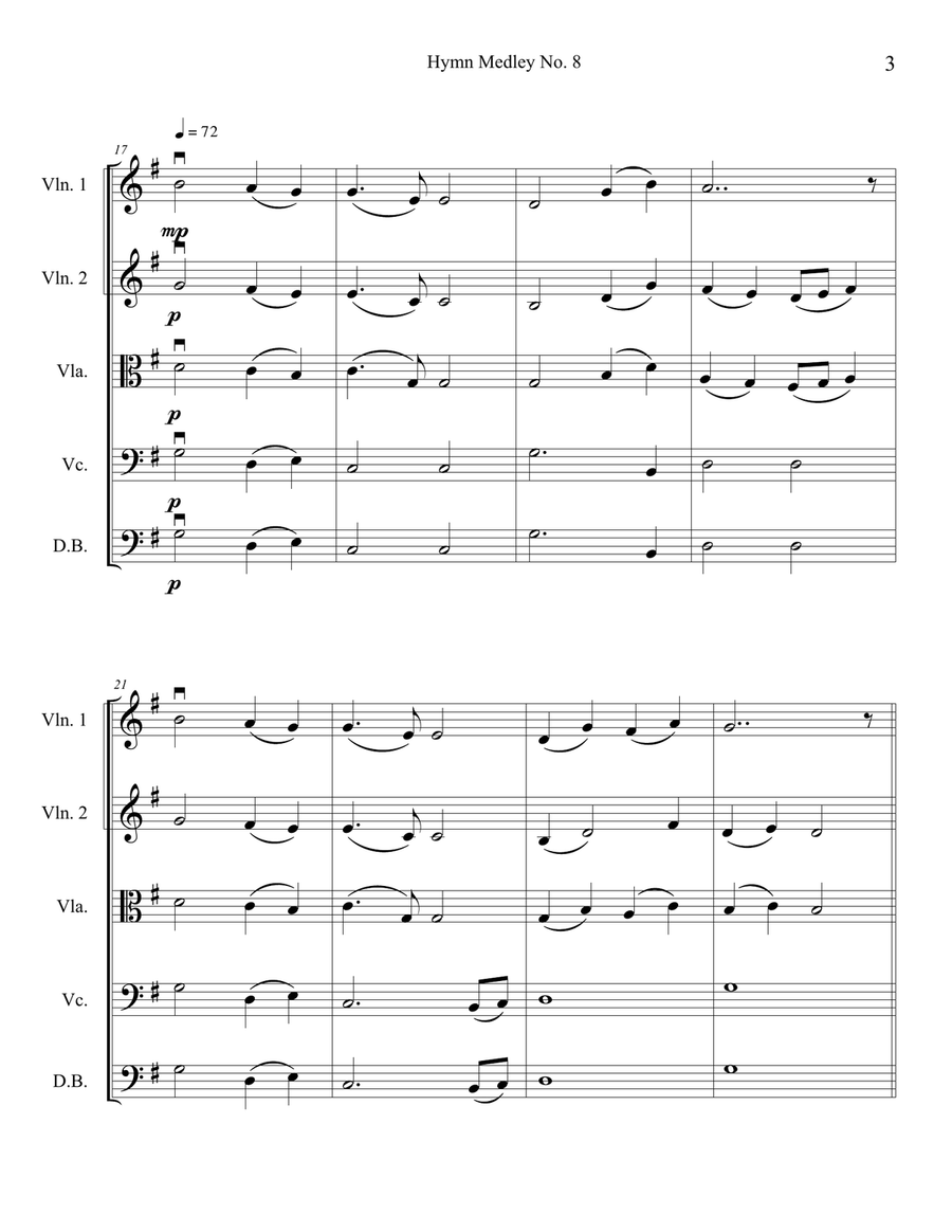 Hymn Medley No. 8 (String Orchestra or Quintet) String Orchestra scores gallery preview page 3