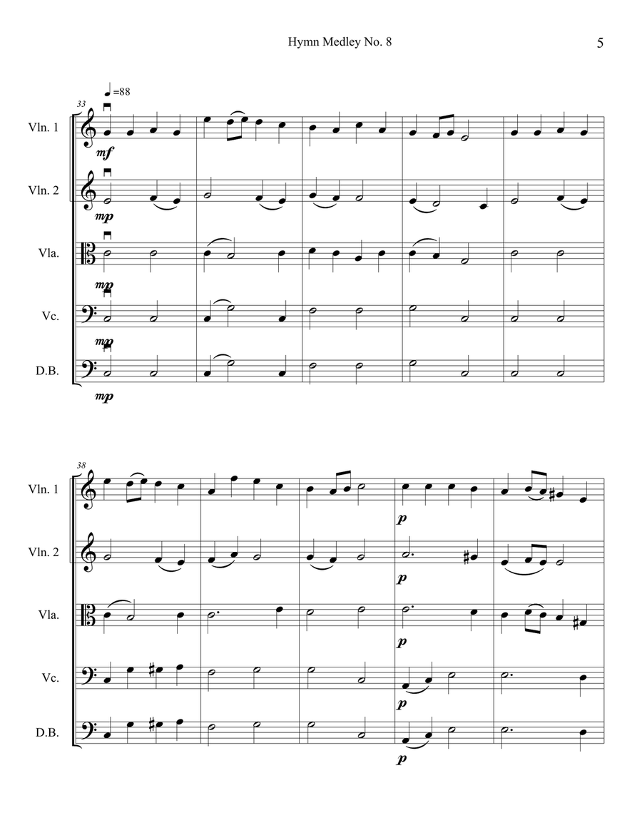Hymn Medley No. 8 (String Orchestra or Quintet) String Orchestra scores gallery preview page 5