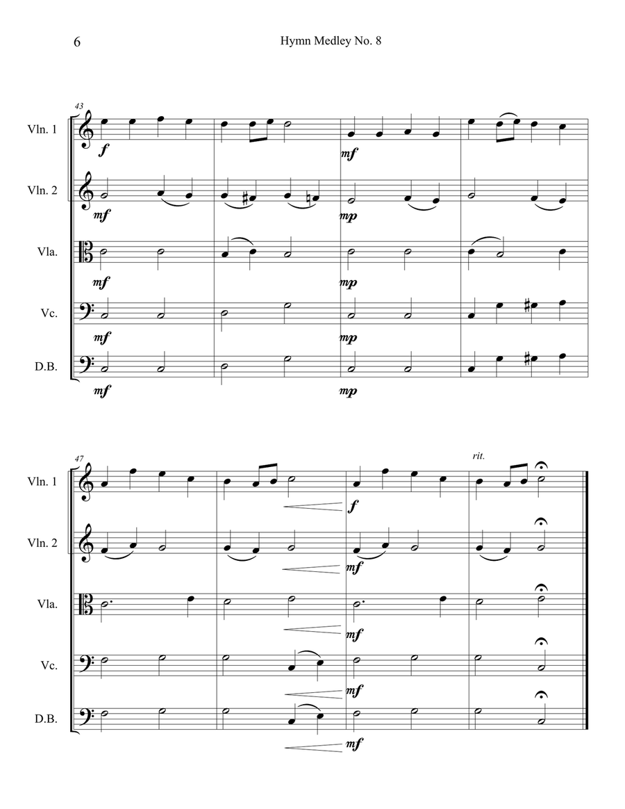 Hymn Medley No. 8 (String Orchestra or Quintet) String Orchestra scores gallery preview page 6