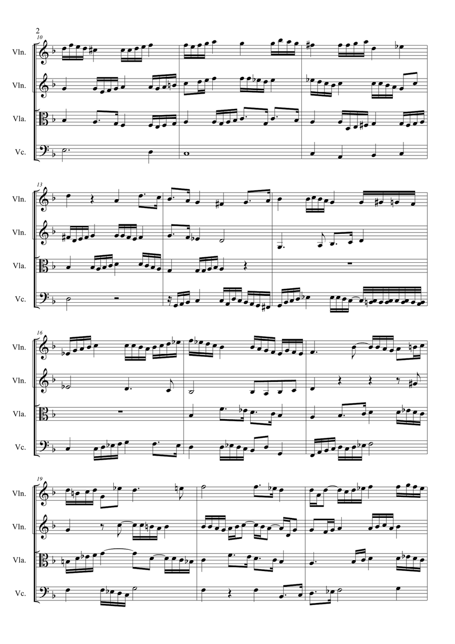 Bach J.S. CONTRAPUNCTUS VII (a 4 per Augmentat. et Diminut.). Arr. for String Quartet String Quartet scores gallery preview page 2