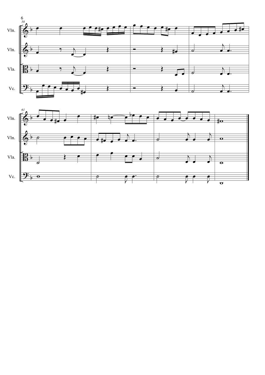 Bach J.S. CONTRAPUNCTUS VII (a 4 per Augmentat. et Diminut.). Arr. for String Quartet String Quartet scores gallery preview page 6