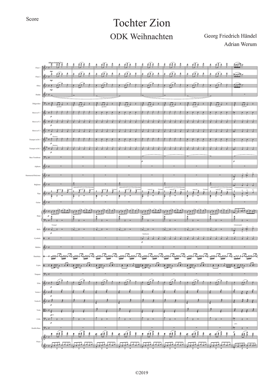 Tochter Zion ( See the Conquering Hero Comes) Full Orchestra scores gallery preview page 1
