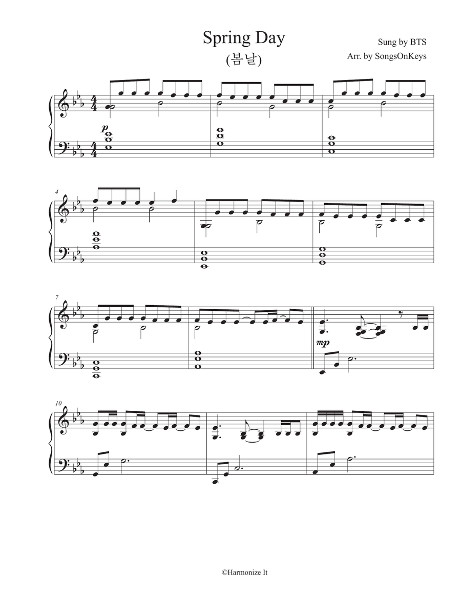 Spring Day Spring Day Piano Solo scores gallery preview page 1