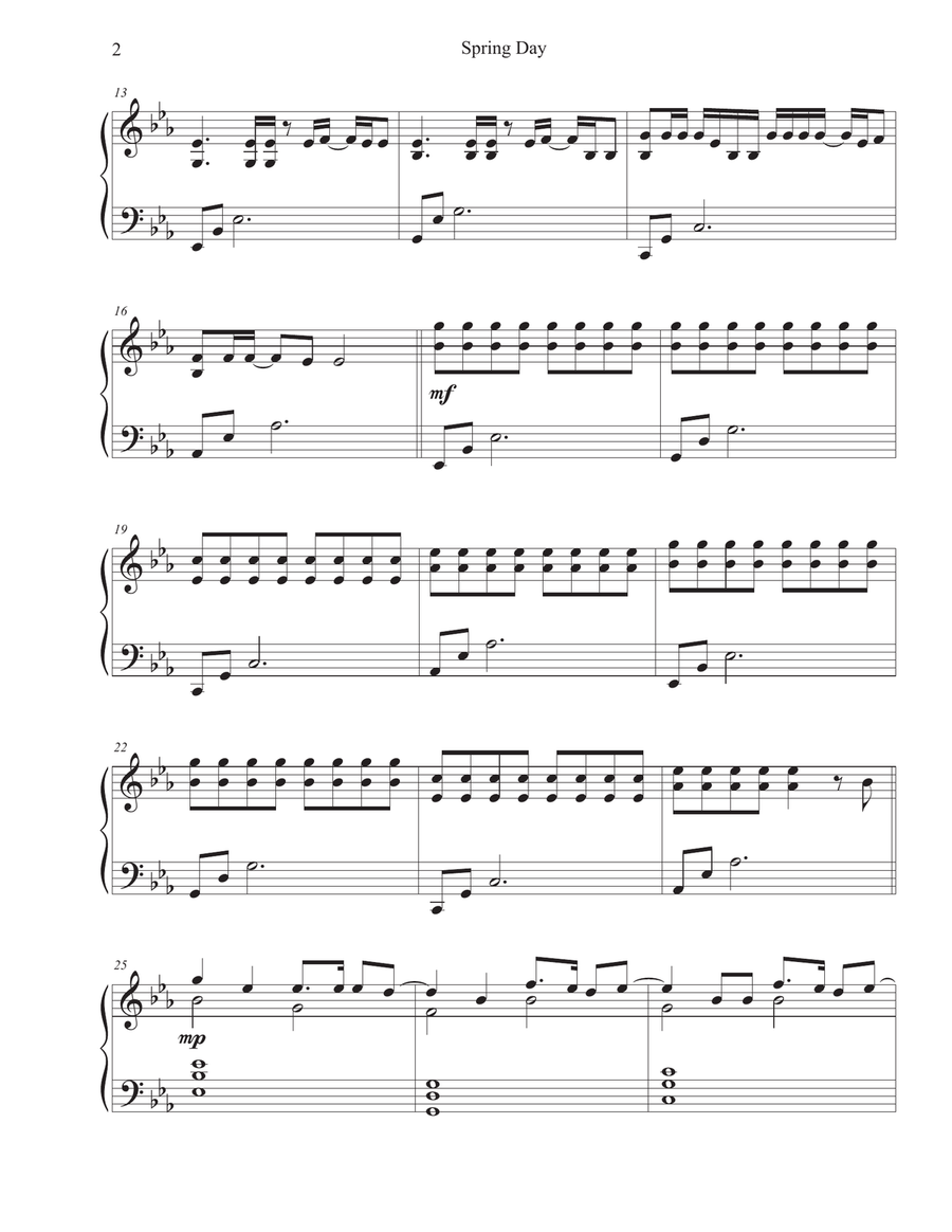 Spring Day Spring Day Piano Solo scores gallery preview page 2