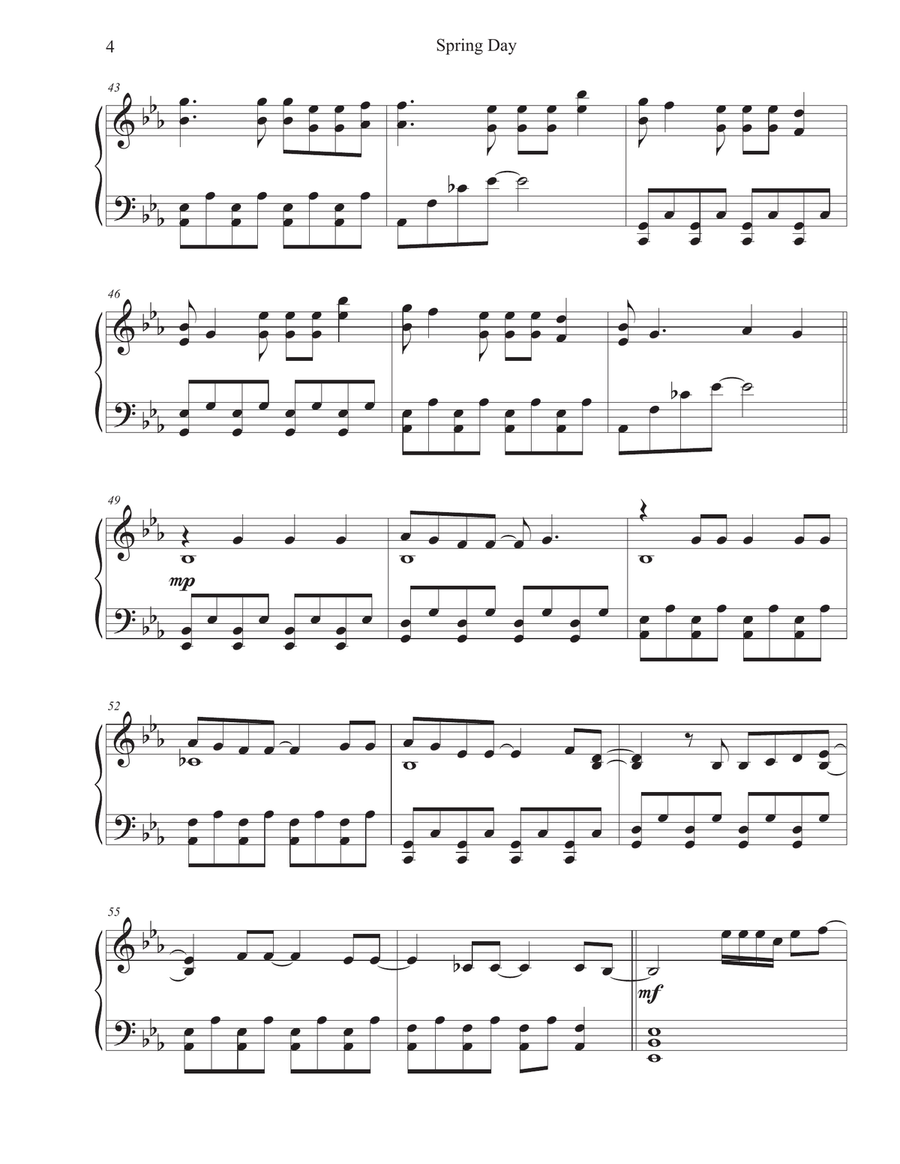 Spring Day Spring Day Piano Solo scores gallery preview page 4