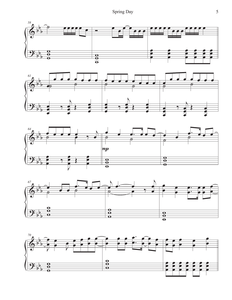 Spring Day Spring Day Piano Solo scores gallery preview page 5