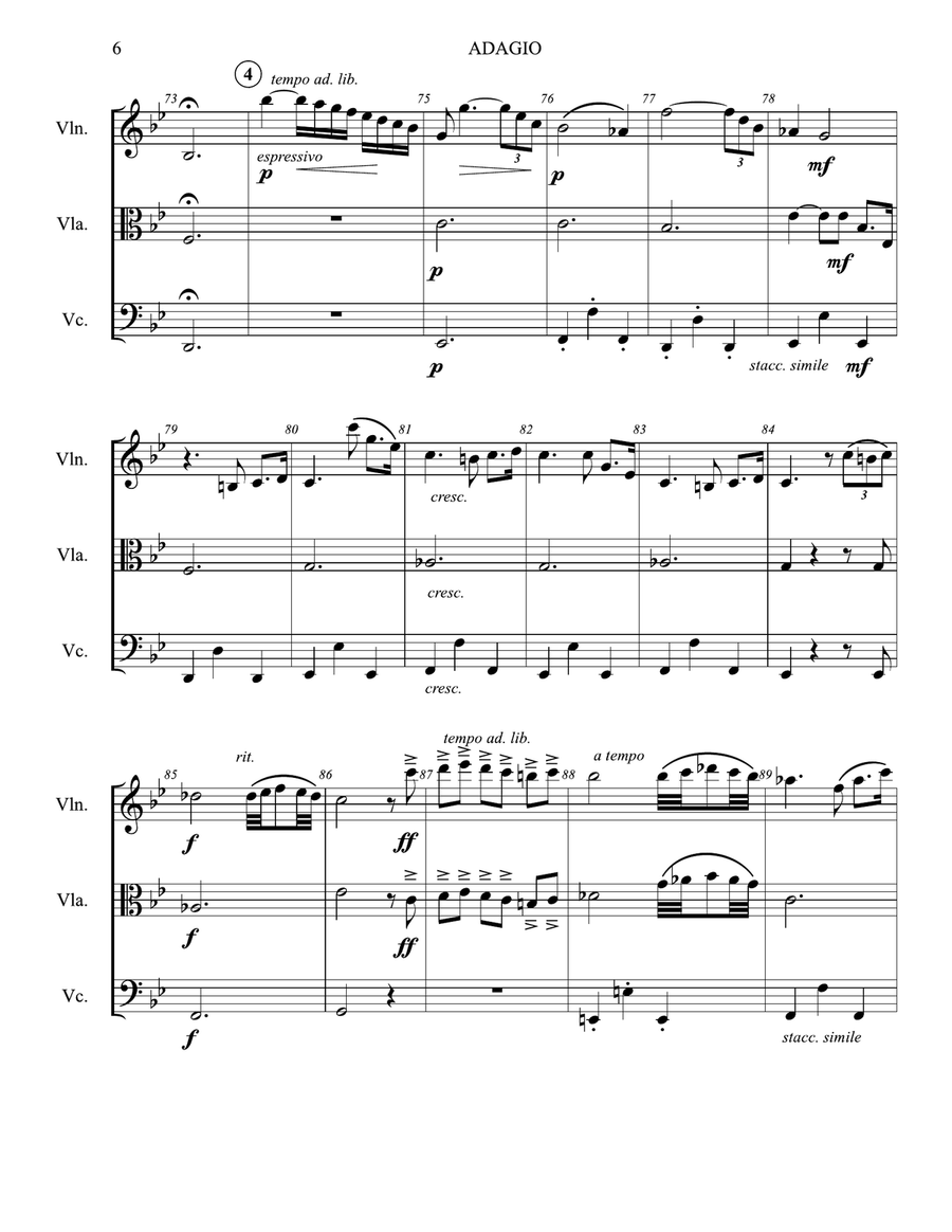 Adagio In Sol Minore (Adagio In G Minor) String Trio scores gallery preview page 6
