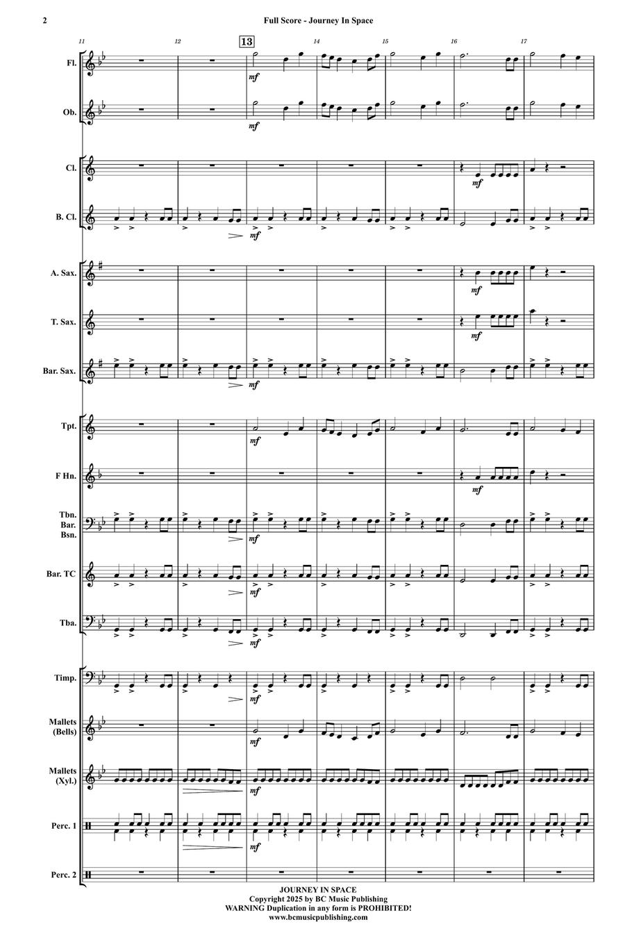 Journey In Space Concert Band scores gallery preview page 2