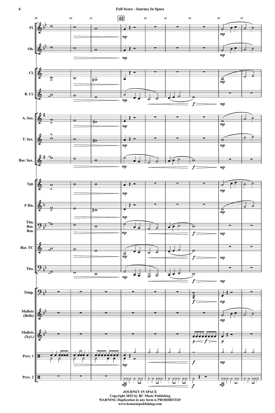 Journey In Space Concert Band scores gallery preview page 6