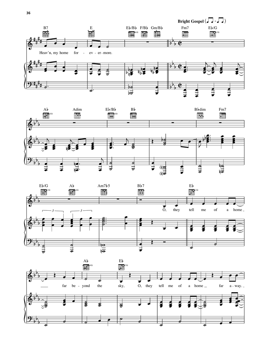 Beautiful Isle Of Somewhere/Beulah Land/The Unclouded Day Piano, Vocal, Guitar scores gallery preview page 4