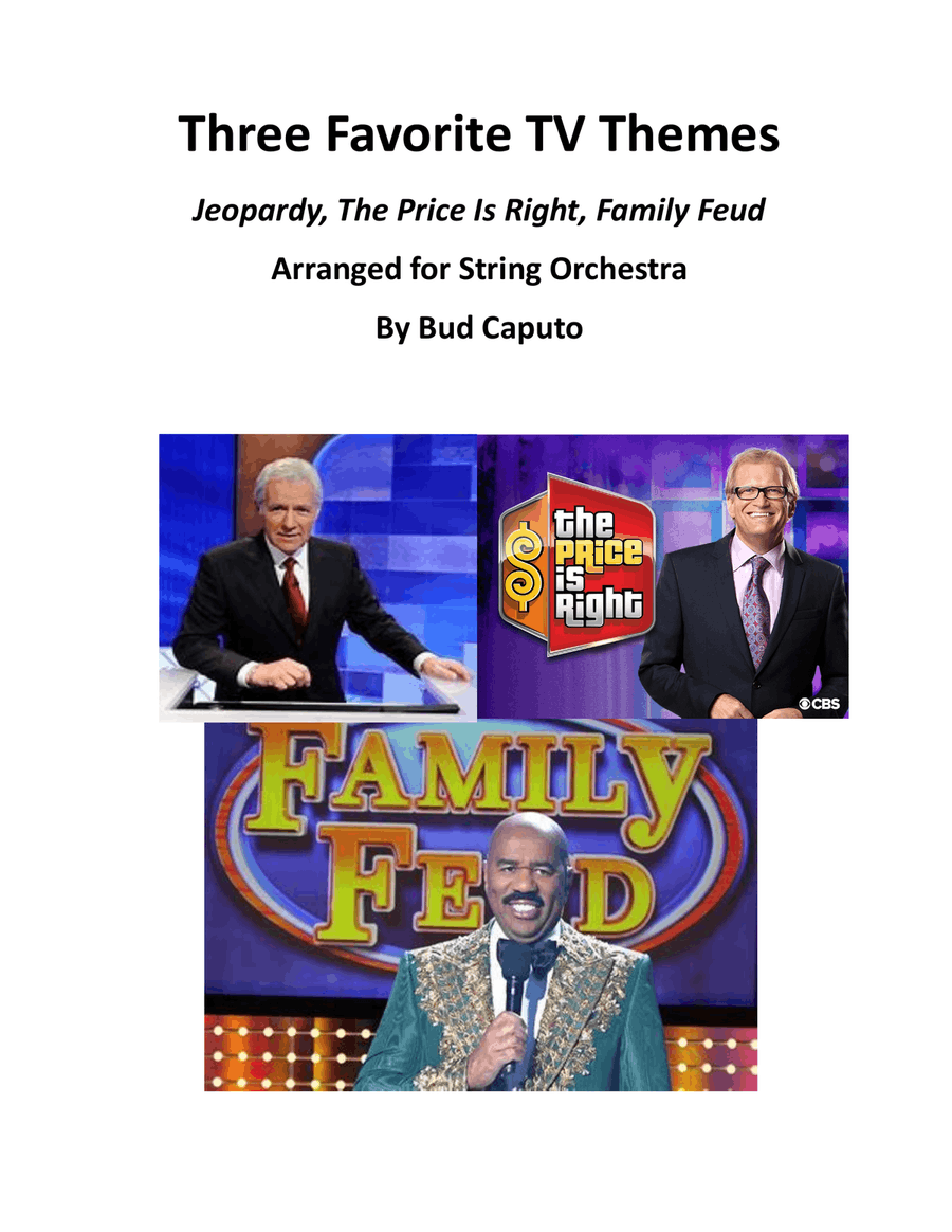 Medley: Jeopardy Theme with Price Is Right - Opening Theme and Family Feud Theme String Orchestra scores gallery preview page 1