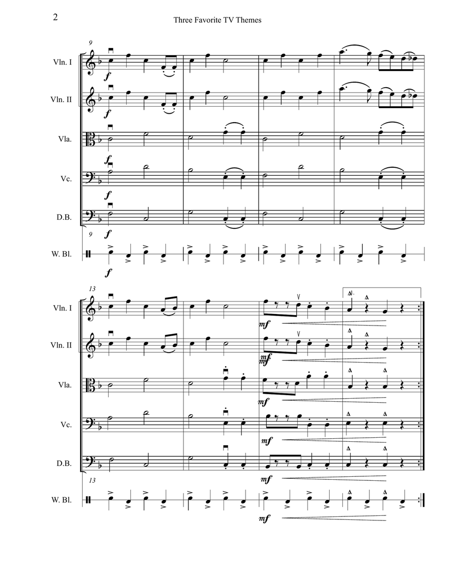 Medley: Jeopardy Theme with Price Is Right - Opening Theme and Family Feud Theme String Orchestra scores gallery preview page 3