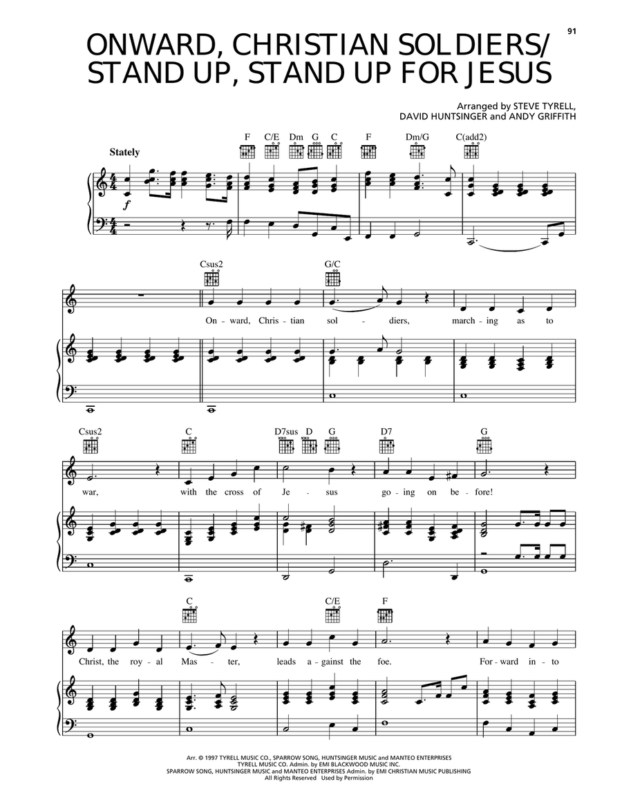 Onward Christian Soldiers/Stand Up, Stand Up For Jesus Piano, Vocal, Guitar scores gallery preview page 1