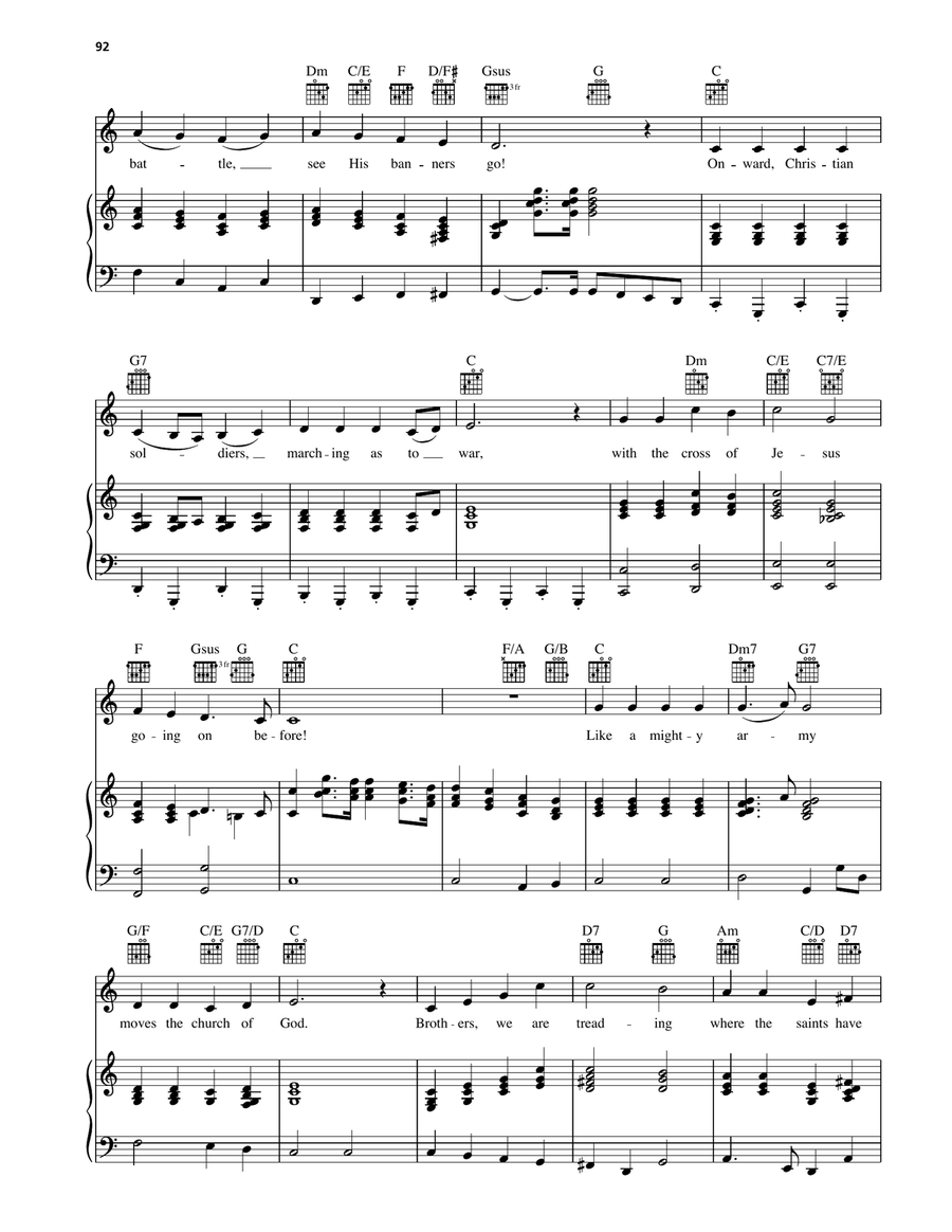 Onward Christian Soldiers/Stand Up, Stand Up For Jesus Piano, Vocal, Guitar scores gallery preview page 2