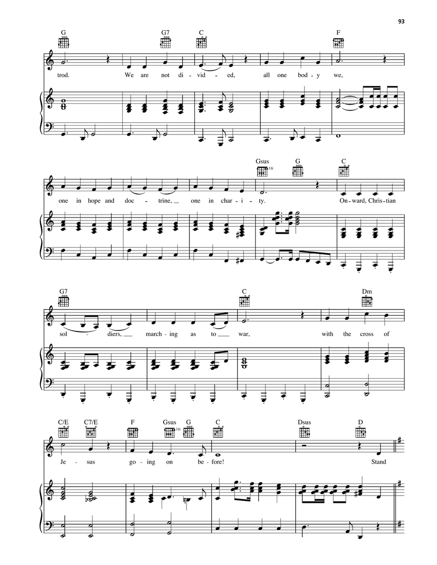 Onward Christian Soldiers/Stand Up, Stand Up For Jesus Piano, Vocal, Guitar scores gallery preview page 3