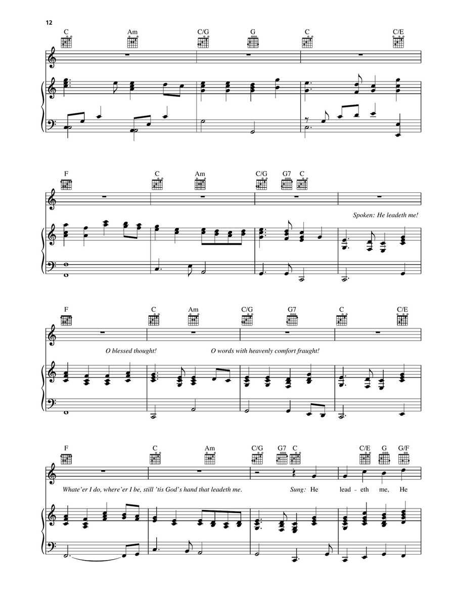 Jesus, Savior, Pilot Me/All The Way My Savior Leads Me/He Leadeth Me/Take The Name Of Jesus With You Piano, Vocal, Guitar scores gallery preview page 4