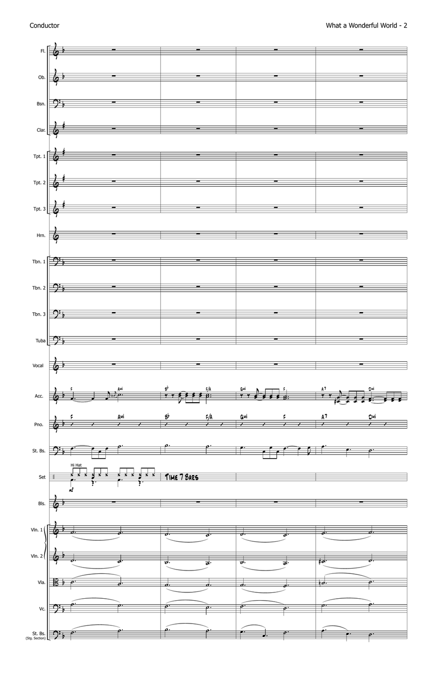 What A Wonderful World - Score Only Full Orchestra scores gallery preview page 2