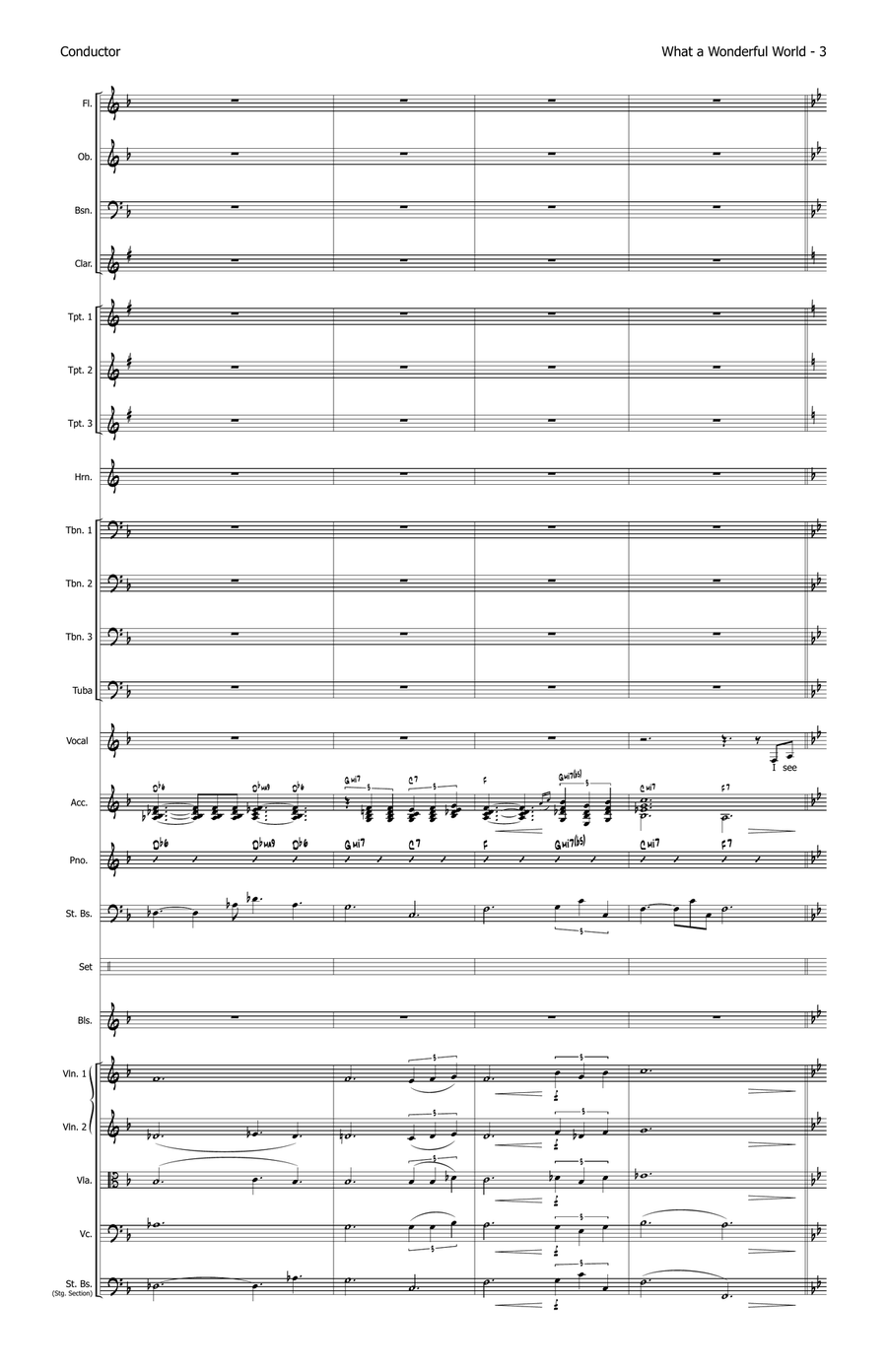 What A Wonderful World - Score Only Full Orchestra scores gallery preview page 3